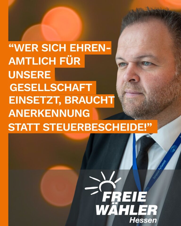 Anerkennung fürs Ehrenamt, statt Steuerbescheide!