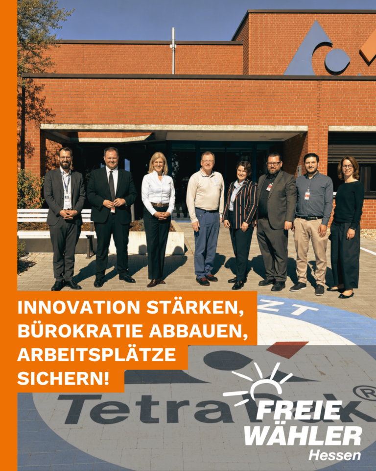 Innovation stärken, Bürokratie abbauen, Arbeitsplätze sichern!